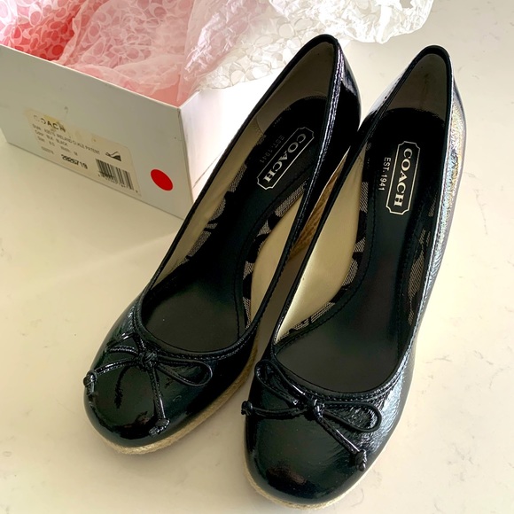 COACH Ireland patent wedge - size 8 - Picture 2 of 7